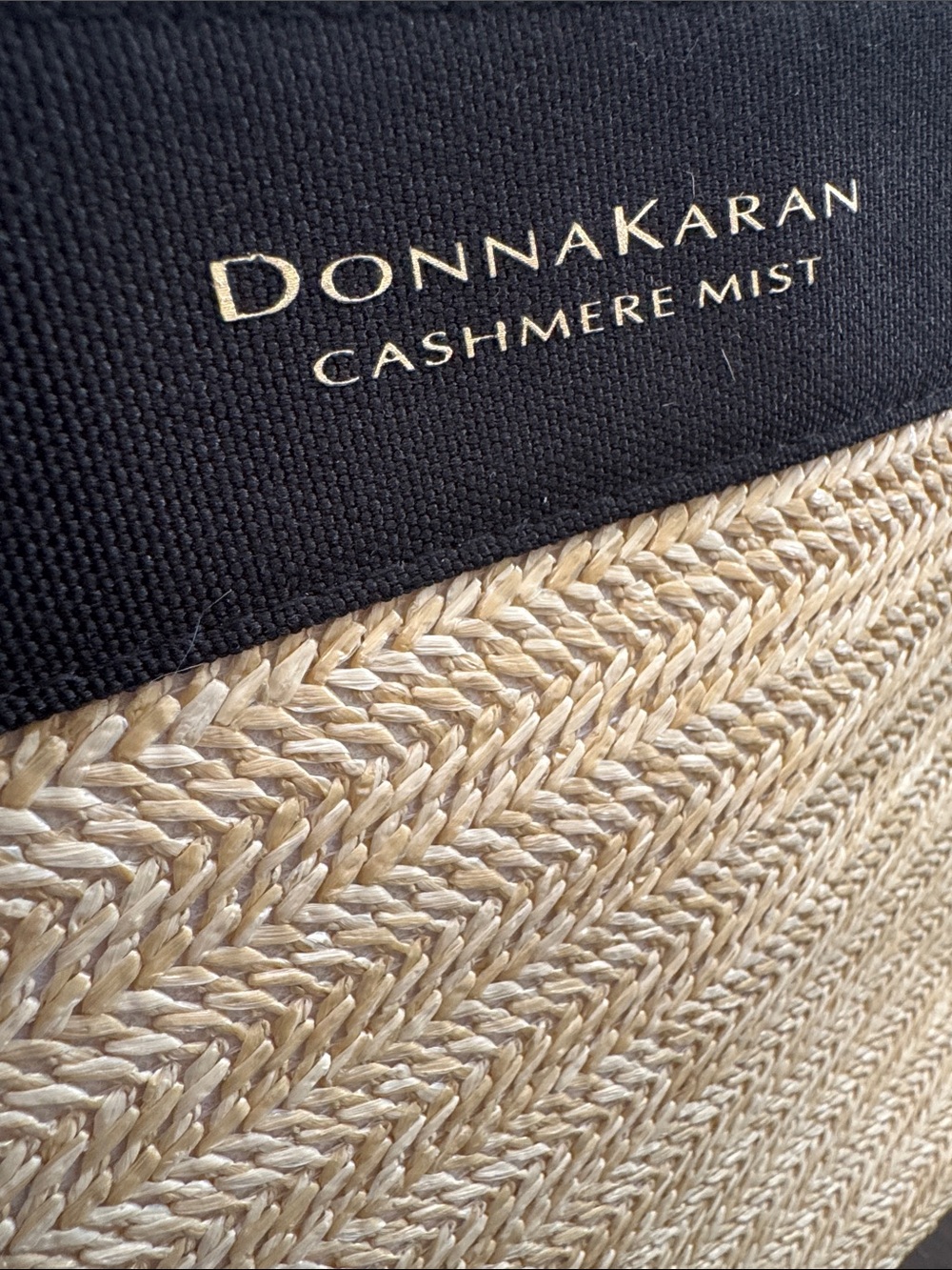 Donna Karan Black and Natural Straw Tote with Bamboo Handle - Picture 5 of 7